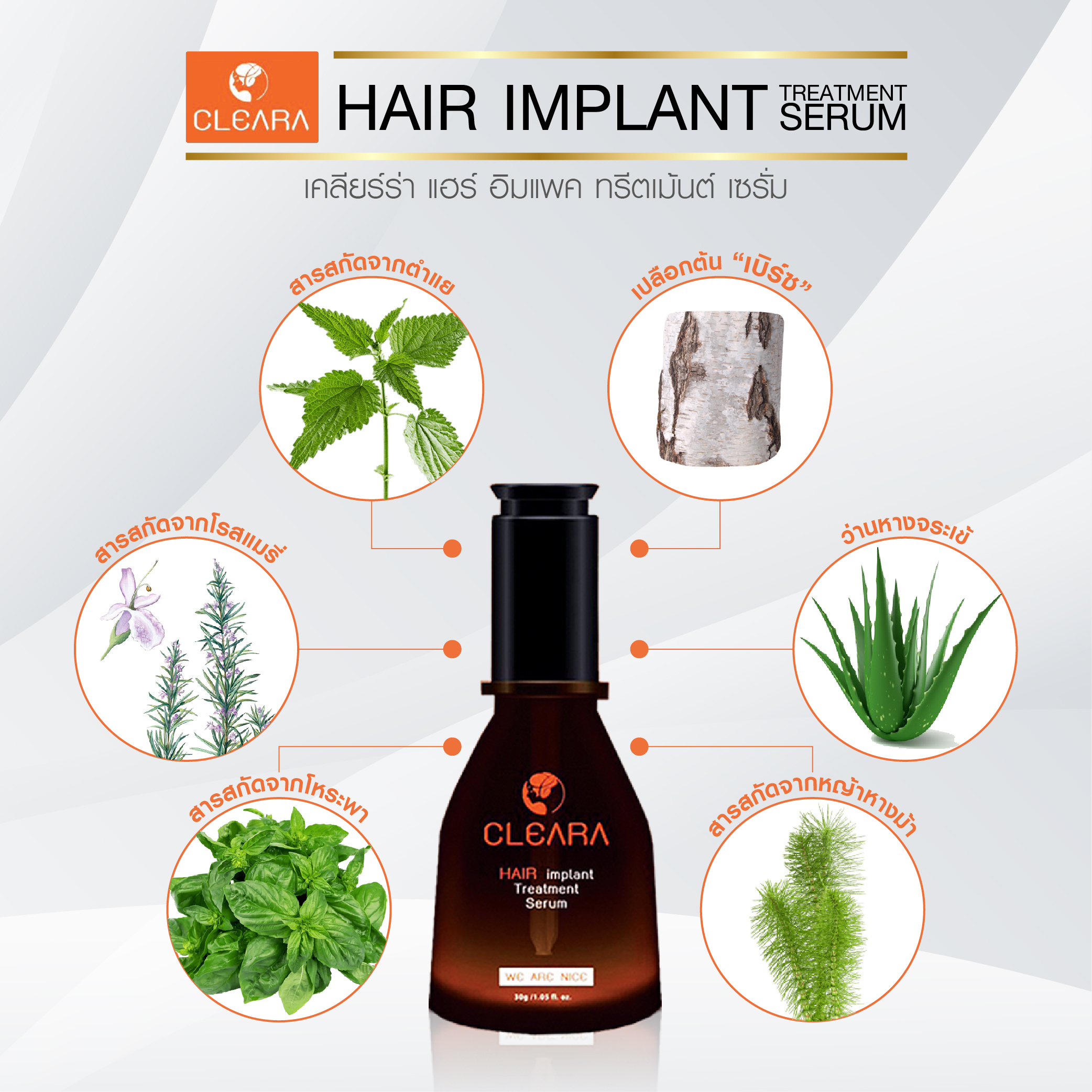 CLEARA HAIR IMPLANT TREATMENT SERUM  เคลียร์ร่า แฮร์ อิมแพค ทรีตเม้นต์ เซรั่ม